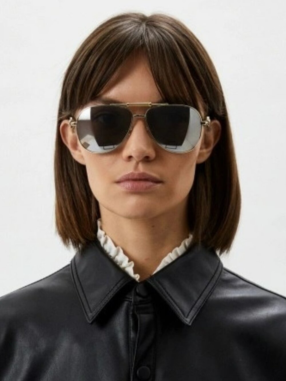 VERSACE VE2236 1002Z3 GOLD AVIATOR MIRRORED POLARIZED SUNGLASSES